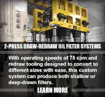 RAM Custom Built 2-Press Draw-Redraw Oil Filter System